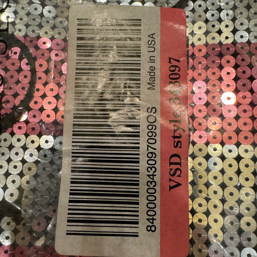 NEW Victoria’s Secret LIMITED ED SEQUIN TOTE. Color:Silver & Pink Sequin Stripe - Picture 3 of 5